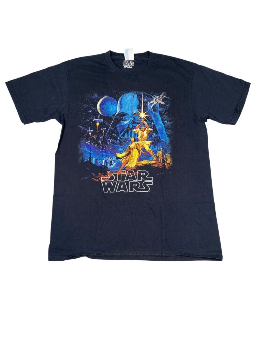 Port & Co Star Wars Vintage Style Graphic T-Shirt Black Medium Cotton